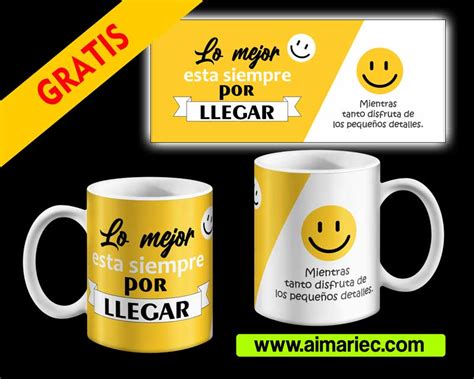 Plantilla para tazas con frases positivas | 🥇 DESCARGA GRATIS