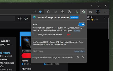 Microsoft Edge Secure Network (VPN) has been integrated into the ...