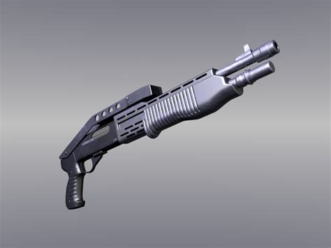 Pump Action Shotgun 3d Model