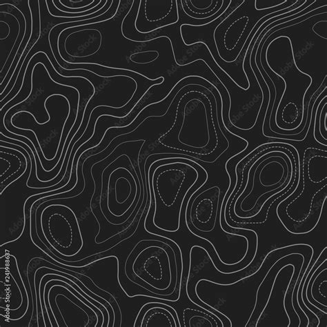 Topographic map background. Actual topography map. Dark seamless design, delicate tileable ...