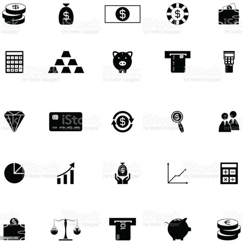 Economy Icon Set Stock Illustration - Download Image Now - Bank ...