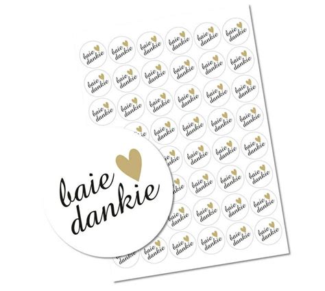 Redfern Self-Adhesive White Baie Dankie Stickers - Afrikaans | Makro