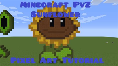 Minecraft PvZ Sunflower Pixel Art Tutorial! - YouTube