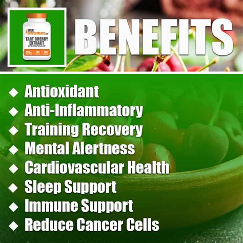 Tart Cherry Extract Capsules: Benefits, Dosages and Side Effects | BulkSupplements.com