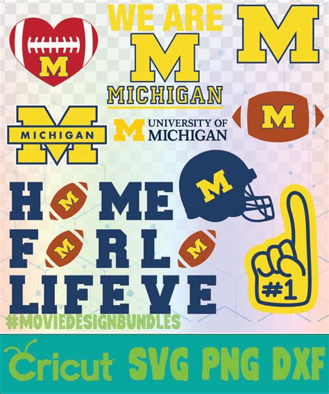 MICHIGAN WOLVERINES FOOTBALL NCAA LOGO SVG, PNG, DXF - Movie Design Bundles