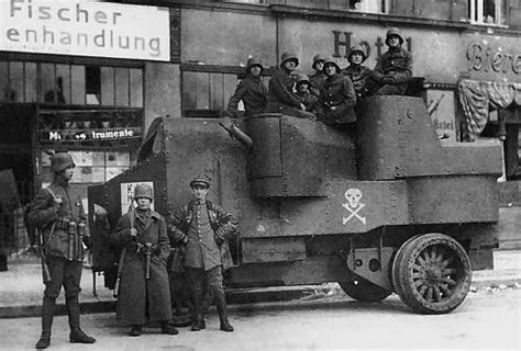 Freikorps soldiers with an Imperial Russian Garford-Putilov armoured car | A Military Photo ...