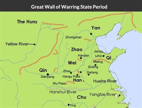 The Great Wall during the Warring States Period | China map, Warring ...