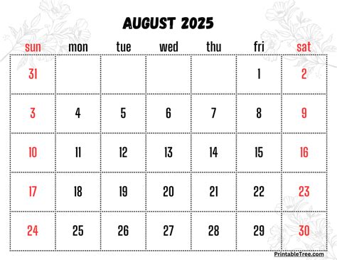 Navigating August 2025: A Guide To Free Calendar Templates - Top Calendar Organizer Boards for ...