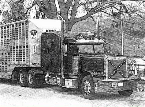 Bullhauler pencil draw | Truck art, Canvas, Wagons