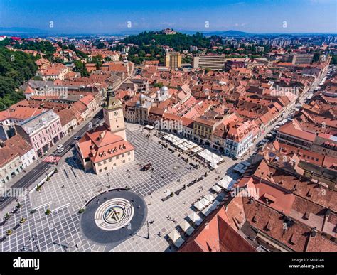 Piata Sfatului Brasov Romania aerial view Stock Photo - Alamy