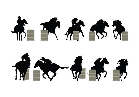 Barrel Racing Silhouette Vector 130744 Vector Art at Vecteezy