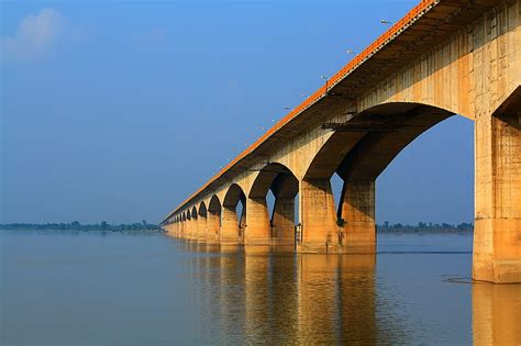 HD wallpaper: photo of concrete bridge over body of water, patna, india ...