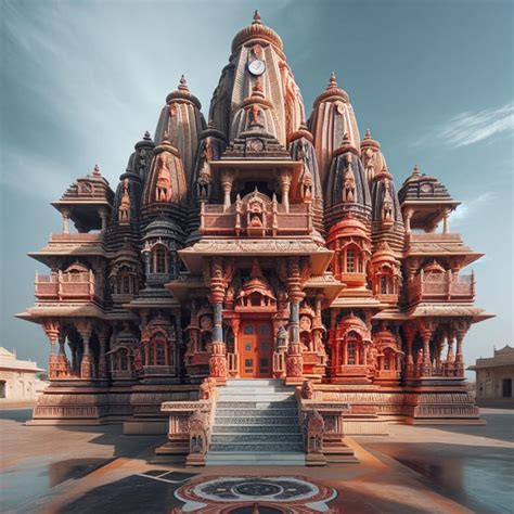 Ambe Mataji Temple - Tranquil Beauty | Spiritual Sanctuary | AI Art Generator | Easy-Peasy.AI