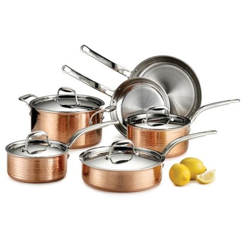 Lagostina Martellata Hammered Copper 10-Piece Cookware Set | Shop Copper Pots and Pans Like the ...