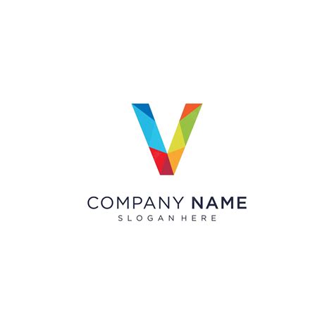 Premium Vector | Colorful v letter logo technology