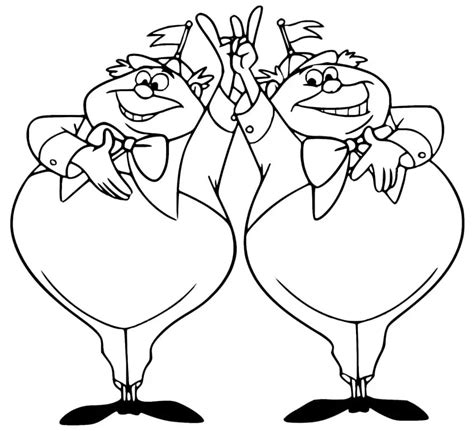 Tweedledum and Tweedledee Coloring Page