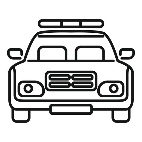 Police car icon, outline style 14522329 Vector Art at Vecteezy