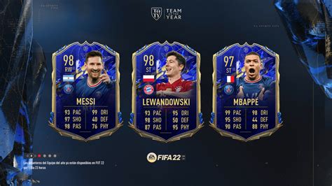 FIFA 22: EA publicó las cartas TOTY de Messi, Mbappé y Lewandowski ...