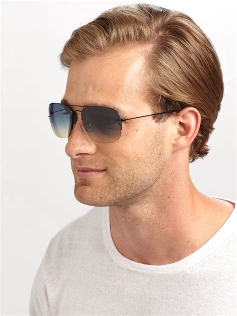 Lyst - Ray-Ban Double Bridge Square Sunglasses in Black for Men