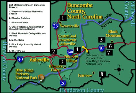 Printer Friendly Version of Buncombe County Map-- Asheville, North ...