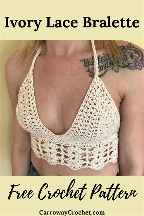 Free Crochet Bralette Pattern, The Ivory Lace Bralette - Carroway Crochet