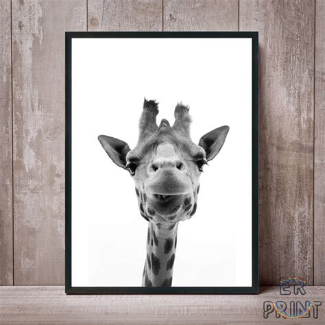 Giraffe Print, Giraffe Wall Art, Black and White, Nursery Decor, Safari ...