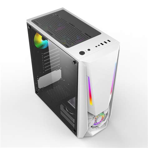 RGB Gaming Computer PC Case (White) – Tiqniyah