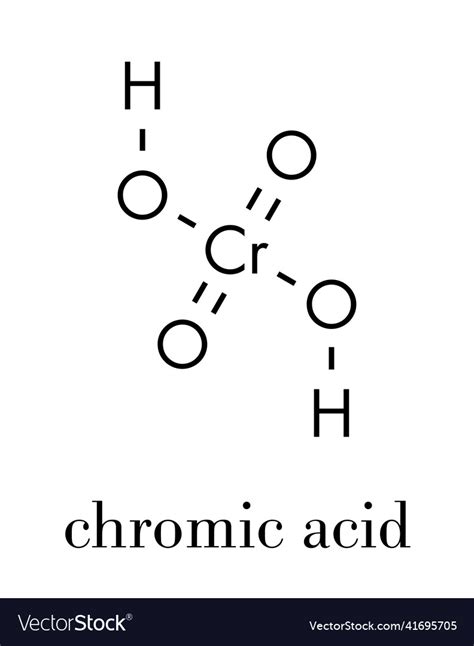 Chromic acid h2cro4 molecule skeletal formula Vector Image