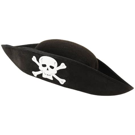 Adult Size Skull and Cross Bone Felt Pirate Hat - Wholesale Ha