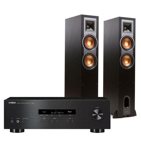 Yamaha R-S202 Bluetooth Stereo Receiver with Klipsch R-26F Reference Floorstanding Speakers ...