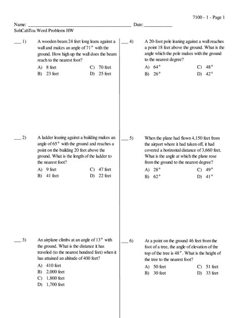 Sohcahtoa - Fill Online, Printable, Fillable, Blank | pdfFiller