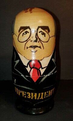 VINTAGE PAST RUSSIAN Soviet Political Leaders Nesting Dolls 5 Pieces ...