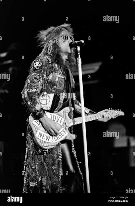 Jon Bon Jovi of Bon Jovi in Concert 1987 in San Francisco, California. Credit: Ross Pelton ...