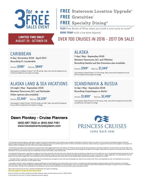 Princess Cruises 3 for FREE Sales Event - Limited Time Offer | Princess ...