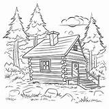 Cabin coloring Page – Coloring corner sketch template