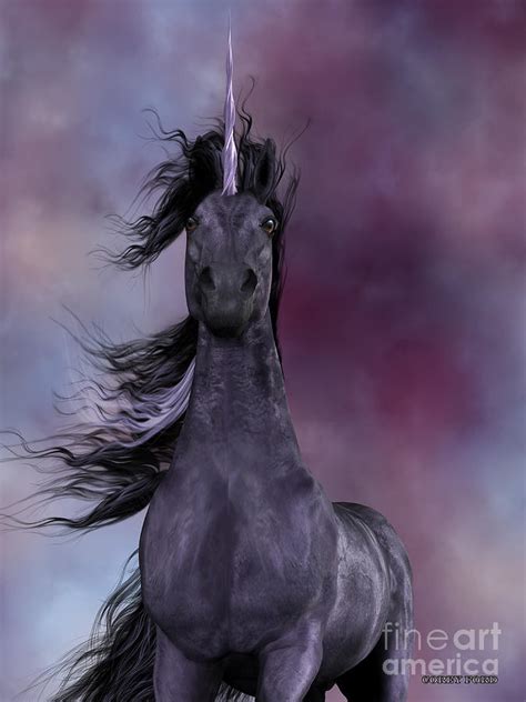 Black Unicorn Painting by Corey Ford