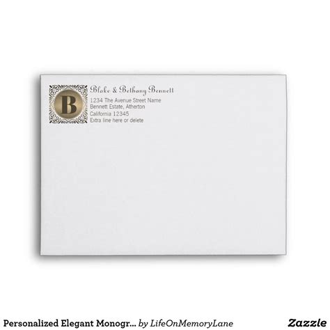 Personalized Elegant Monogram Envelope | Zazzle.com | Custom printed ...