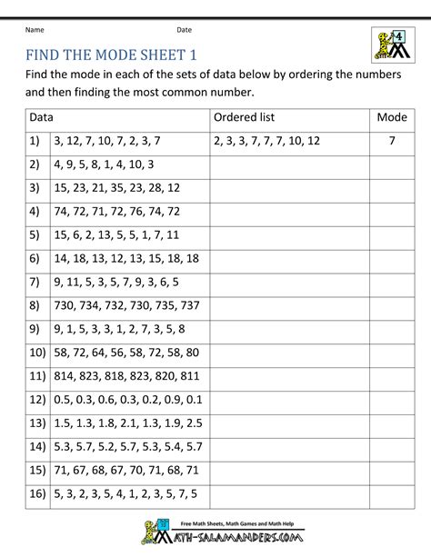 data-analysis-worksheets-find-the-mode-1.gif (1000×1294) | Guided math, Math school, Printable ...