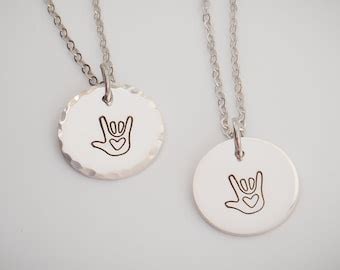 Asl Love You Necklace - Etsy