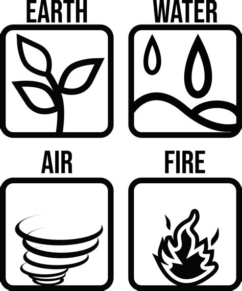 4 elements of nature symbols 20548486 Vector Art at Vecteezy