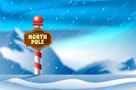 Light Up North Pole Sign Clipart