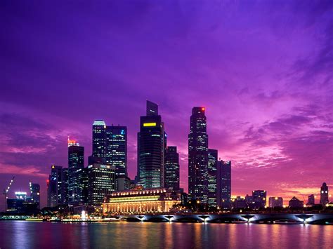 Twilight Singapore Post in Pixel of 1600×1200, Colorful Lights Are Generated, Have Fun in the ...