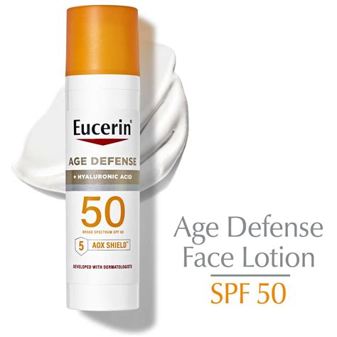 Eucerin Sun Age Defense SPF 50 Face Sunscreen Lotion, 2.5 Fl Oz Bottle ...