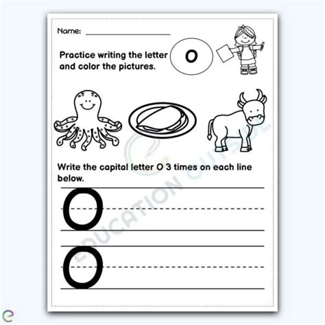 Capital Letter O - Writing Practice + Coloring Page