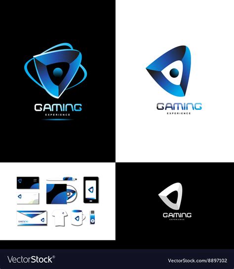 Game playing gaming logo Royalty Free Vector Image