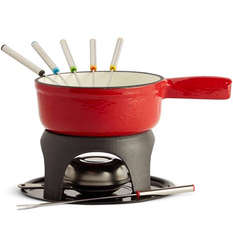 VonShef Swiss Fondue Set, Cast Iron Fondue Pot and 6 Fondue Forks ...