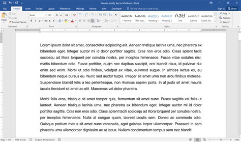 How to justify text in MS Word - OfficeBeginner