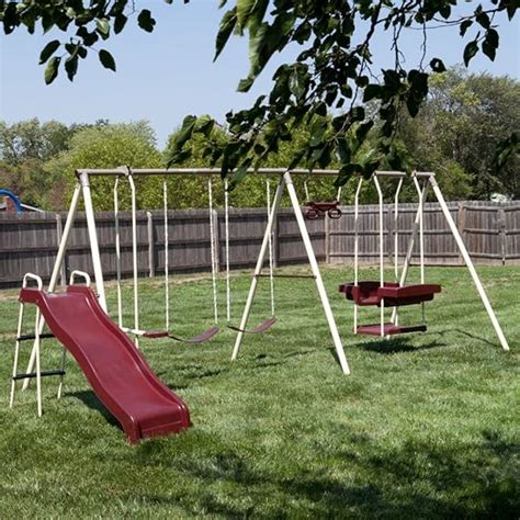 Amazon.com: Flexible Flyer Play Park Swing Set w/ Slide, Swings, Air ...