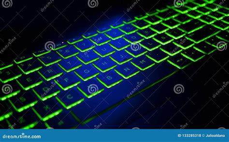 Keyboard Gamer with Green and Blue Backlight Stock Photo - Image of electronic, keyboard: 133285318