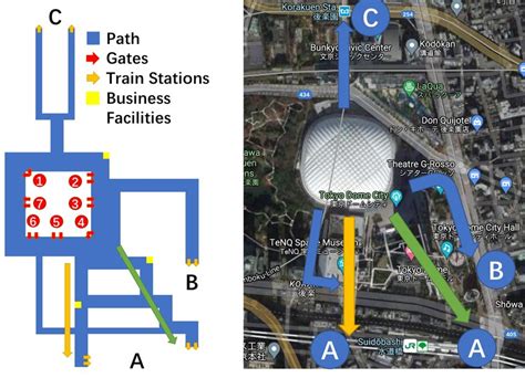 Mini-Dome and aerial view of Tokyo Dome City. Map data: Google Maps ...